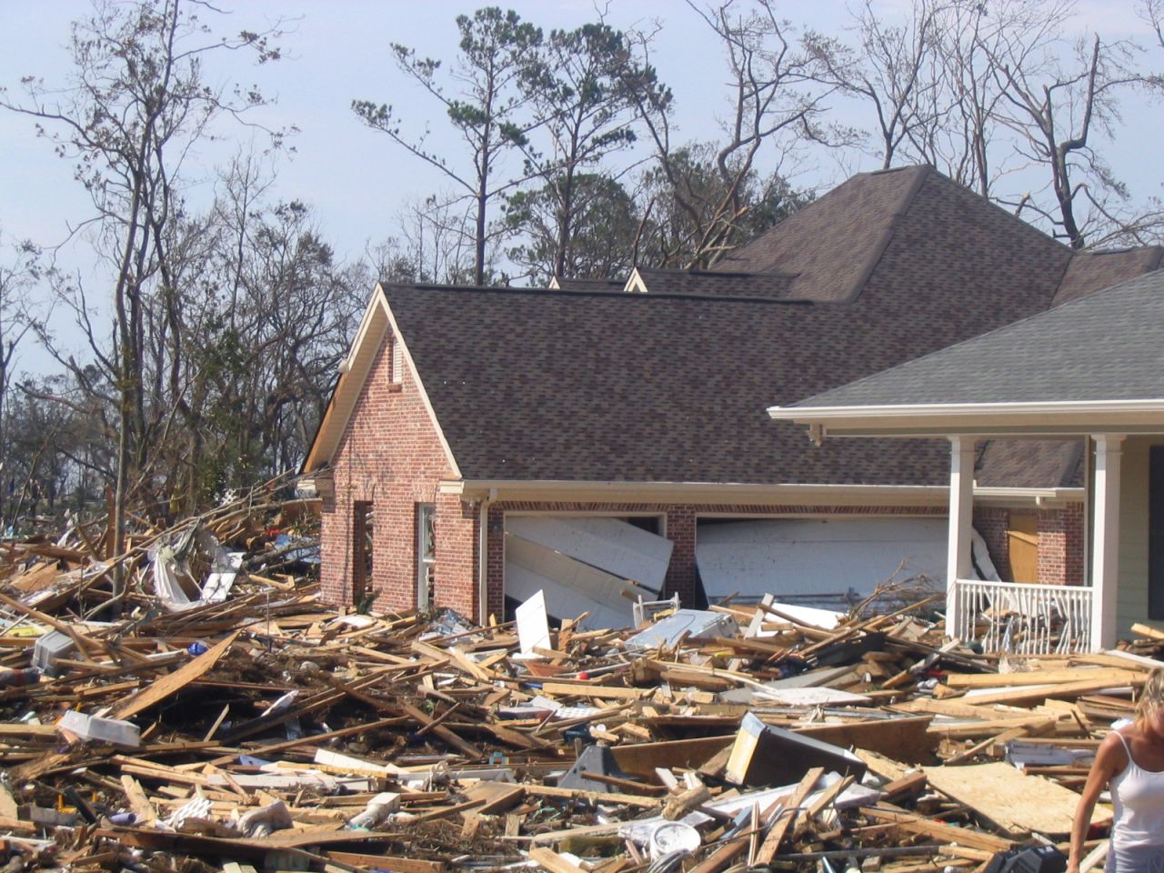 Hurricane Katrina's storm surge -- up to 18-feet high -- destroyed homes in Long Beach, Mississippi.  These photos are from the Destiny Oaks neighborhood, where I once lived.