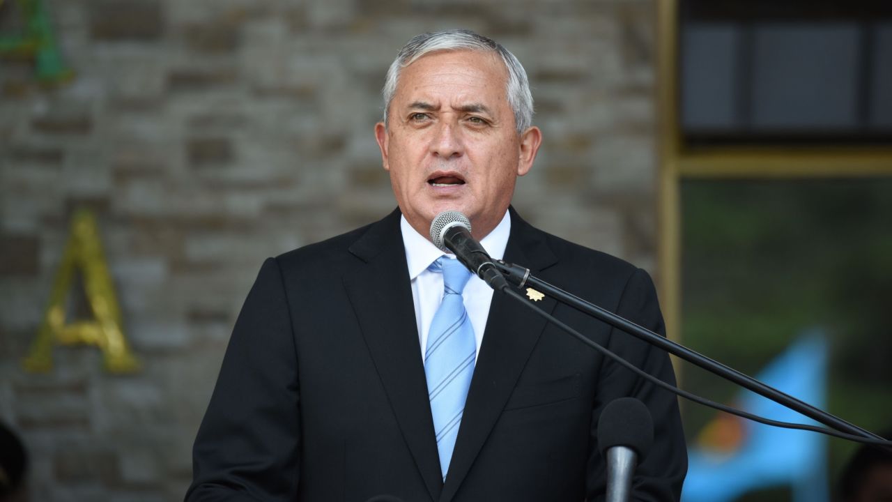 Guatemalan President Otto Perez Molina speaks during the swearing in ceremony of the new Defence Minister William Mancilla, in Guatemala City on August 14, 2015. The Guatemalan Congress rejected on Thursday to lift the president's immunity amid allegations of corruption. Guatemala has been in political upheaval since the UN commission started releasing findings on the customs fraud scheme, leading to the resignation of vice president Roxana Baldetti. Demonstrators have marched demanding Perez step down several times in recent months.