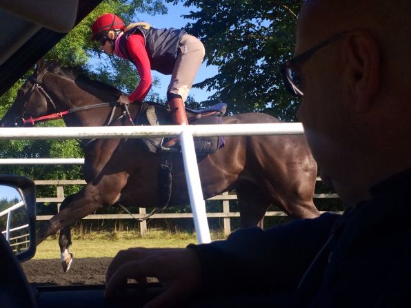 Bell is currently an apprentice jockey, learning her trade under the stewardship of legendary horse trainer Richard Fahey (right) at his stables in North Yorkshire.