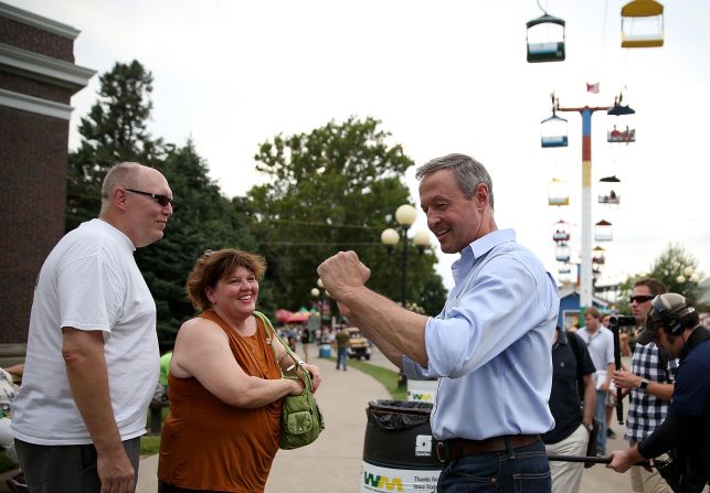 O'Malley smiles while greeting fairgoers on August 13.