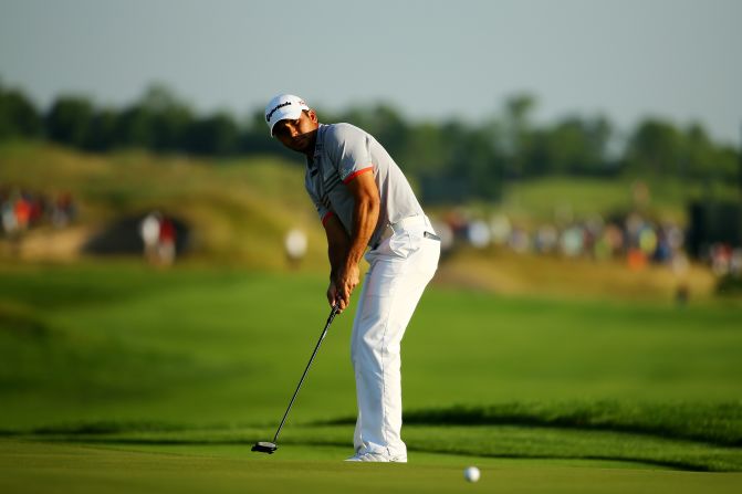 Jason Day was joint leader alongside Jones overnight but now lies in second position, two shots behind his fellow countryman.