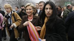 Democratic presidential hopeful US Senator Hillary Clinton (D-NY) walks to her car after voting in the Democratic primary election, on February 5, 2008 in Chappaqua, New York.  At right is Huma Abedin, Clinton's traveling chief of staff. The latest polls show Democrats Hillary Clinton and Barack Obama neck-and-neck, while on the Republican side, Senator John McCain holds a comfortable lead over rival Mitt Romney, the former governor of Massachusetts.
