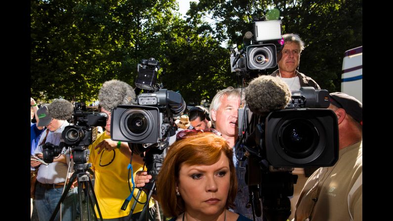 NBC News correspondent Kelly O'Donnell is among the media waiting for Clinton to speak. 