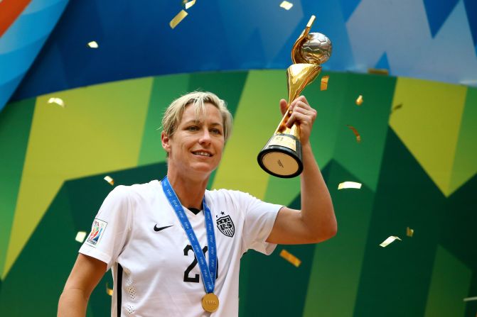 American soccer legend Abby Wambach's sexuality was an <a href="index.php?page=&url=http%3A%2F%2Fwww.outsports.com%2F2015%2F5%2F26%2F8659211%2Fabby-wambach-lesbian-womens-world-cup-canada" target="_blank" target="_blank">open secret</a> for years before she married fellow soccer player Sarah Huffman in 2013.