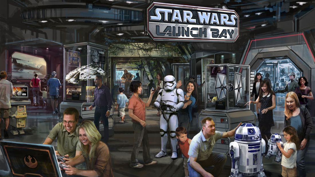 Opening in 2015, the Star Wars Launch Bay attraction at Disney's Hollywood Studios and Disneyland, California will give guests a taste of the world of "Star Wars: The Force Awakens." 