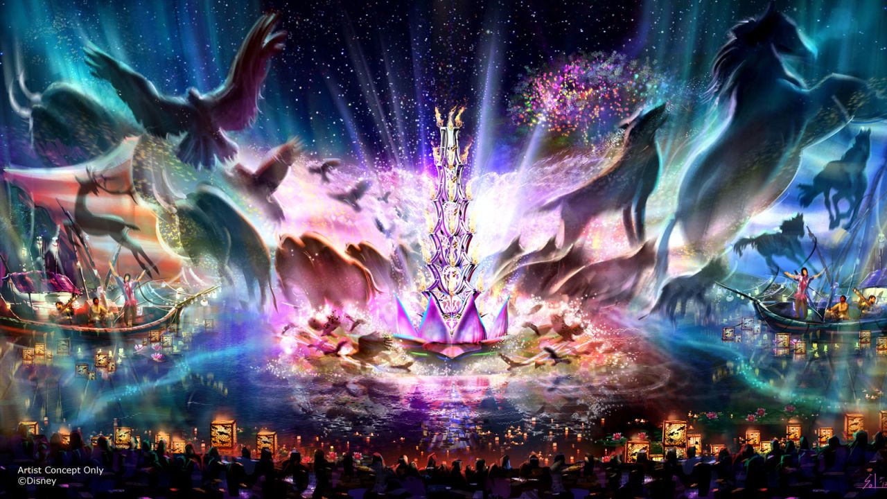 Expected in early 2016, the Rivers of Light experience at Disney's Animal Kingdom will combine live music, floating lanterns, water screens and swirling animal imagery. 