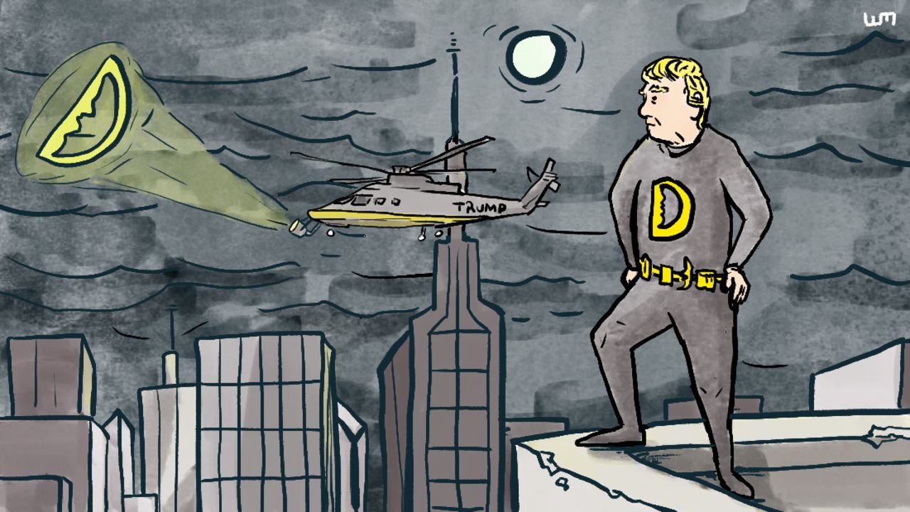 trump batman drawing illustration