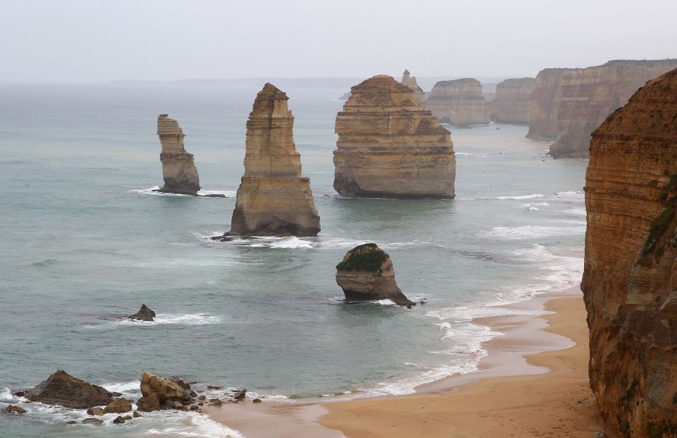 Appropriately listed at number 12, Australia's 12 Apostles are wind and wave-eroded pinnacles that lie off the coast of Victoria. Even though there's actually only eight, the soft limestone rocks still attract two million visitors a year.