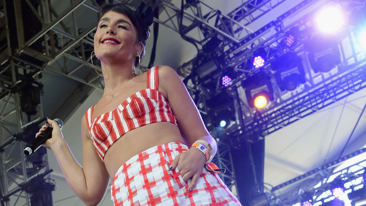 Jessie Ware performs at the Coachella Valley Music And Arts Festival in Indio, California. 
