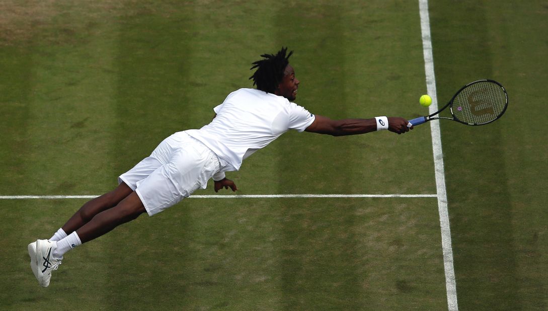 Monfils is known for his counterpunching style and flinging his body all over the court.