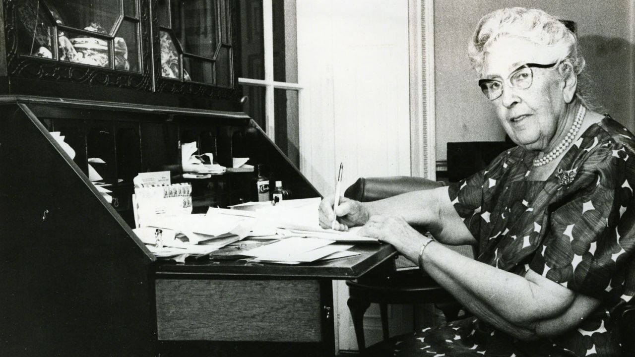 Agatha at her home, Greenway. Photo by Svend Aage Dantoft.