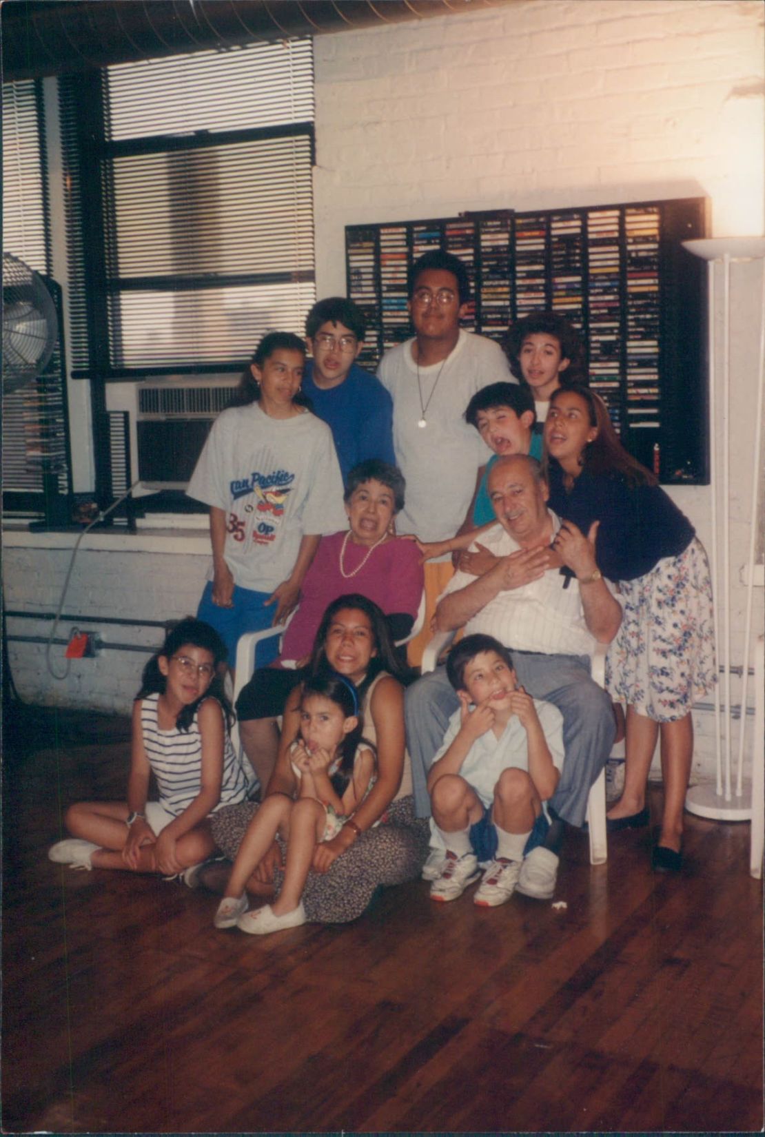 Doyle's parents, circa 1996, with some of their grandchildren.