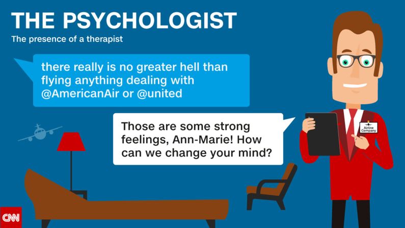 In an age when customer service takes place in public view, handling customers' emotional baggage in 140 characters or less is no small feat. Airlines adopt several personas when it comes to dealing with customers via Twitter.