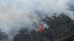 Fires burn on a hill in Livermore, Calif., Thursday, Aug. 20.