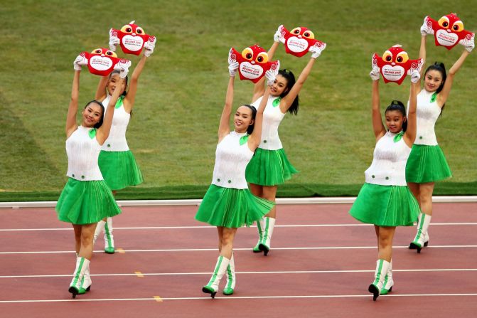 The opening ceremony was on a much smaller scale than that of Beijing's 2008 Olympics, which cost a reported $100 million.