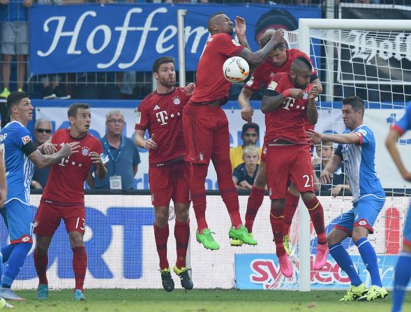 With 17 minutes to play, Bayern was reduced to 10 men when Germany defender Jerome Boateng was sent off for a second successive handball offense -- the latter when he tried to block a free-kick.