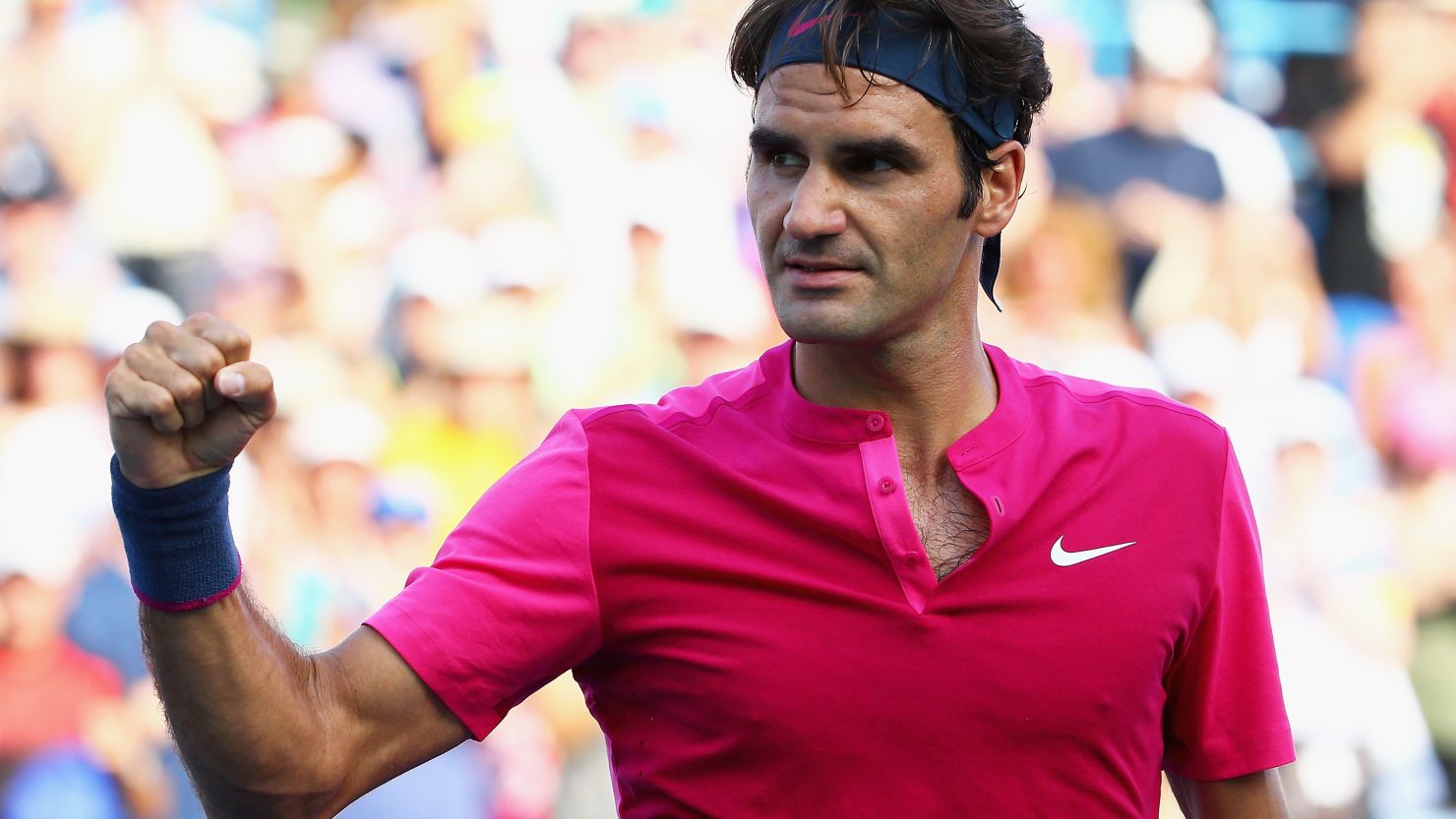 Roger Federer celebrates after beating Andy Murray in Saturday's second semifinal in Cincinnati. 