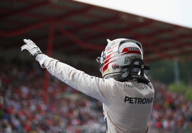 Hamilton's victory was a first for Mercedes at the legendary Spa-Francorchamps track since 1955.