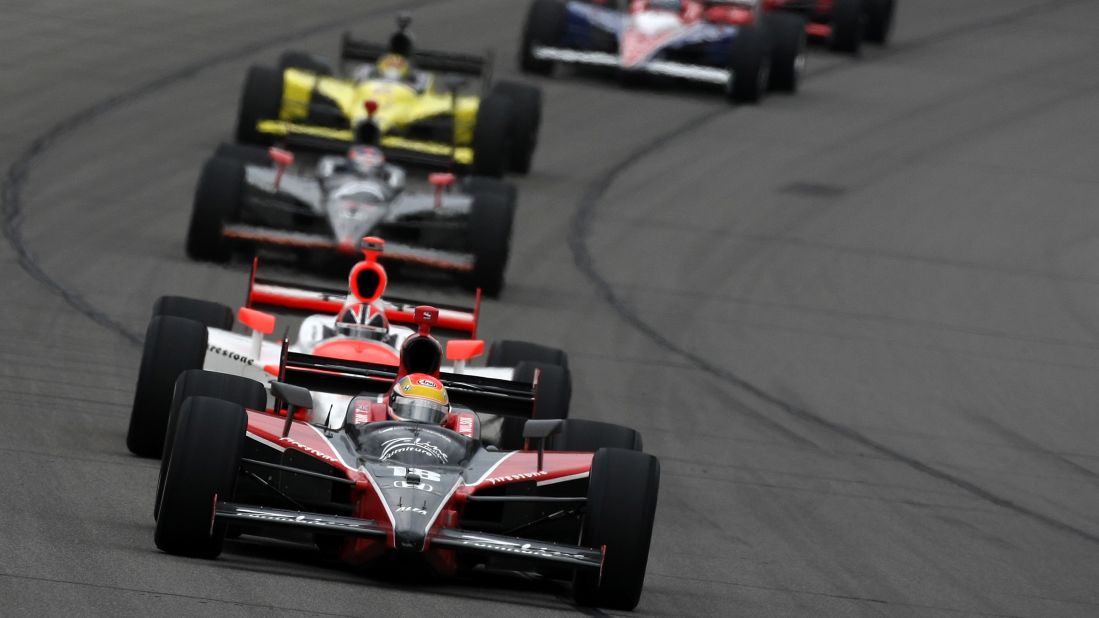 Wilson leads the pack during an IndyCar race in April 2009.