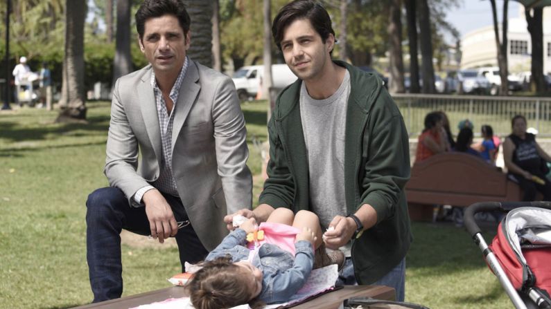 John Stamos stars as a restaurant owner who discovers he has a son, who is played by Josh Peck, in "Grandfathered" on Fox. 