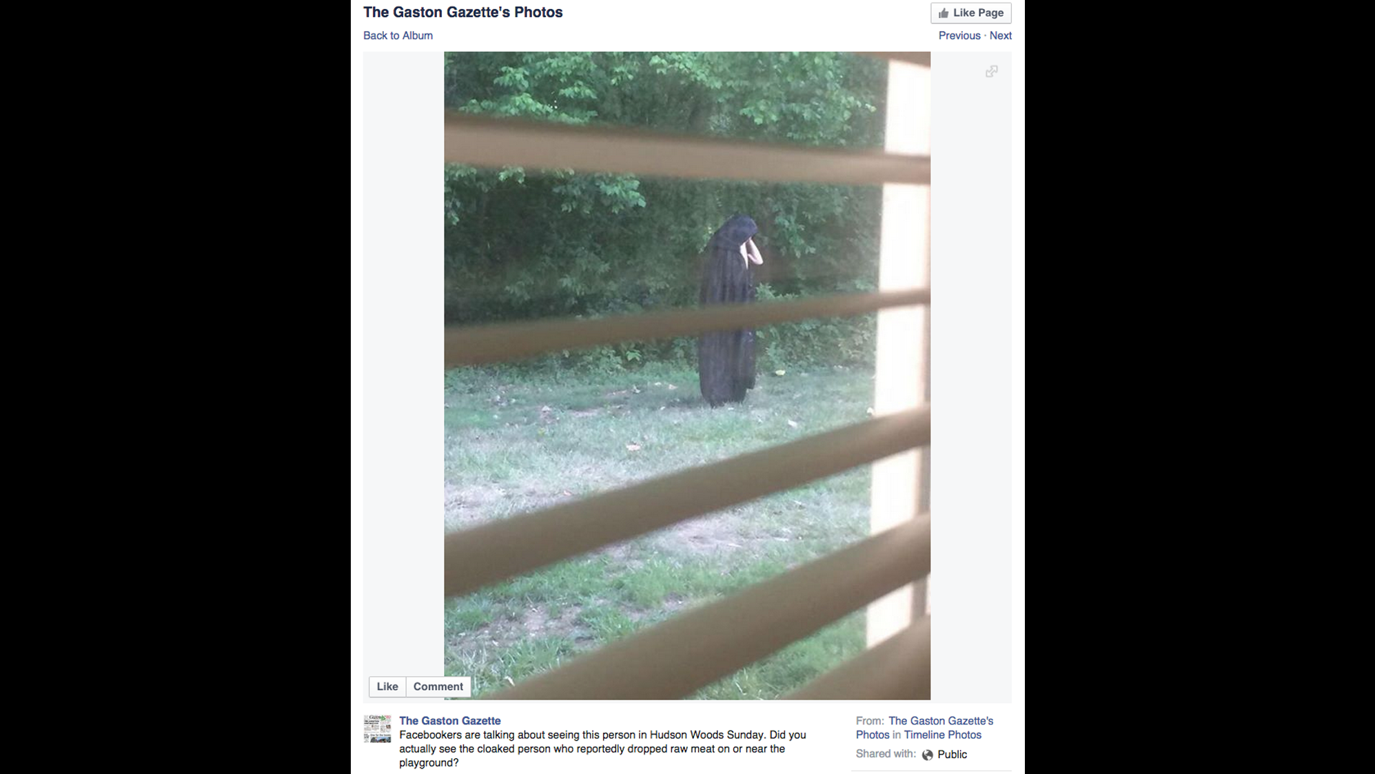 Police say this creepy figure could be just a prank.