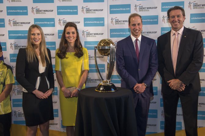 Perry met the Duke and Duchess of Cambridge upon their visit to Australia during the men's Cricket World Cup. Perry, along with former fast-bowler Glenn McGrath, spent time with the British royal couple in Sydney. 