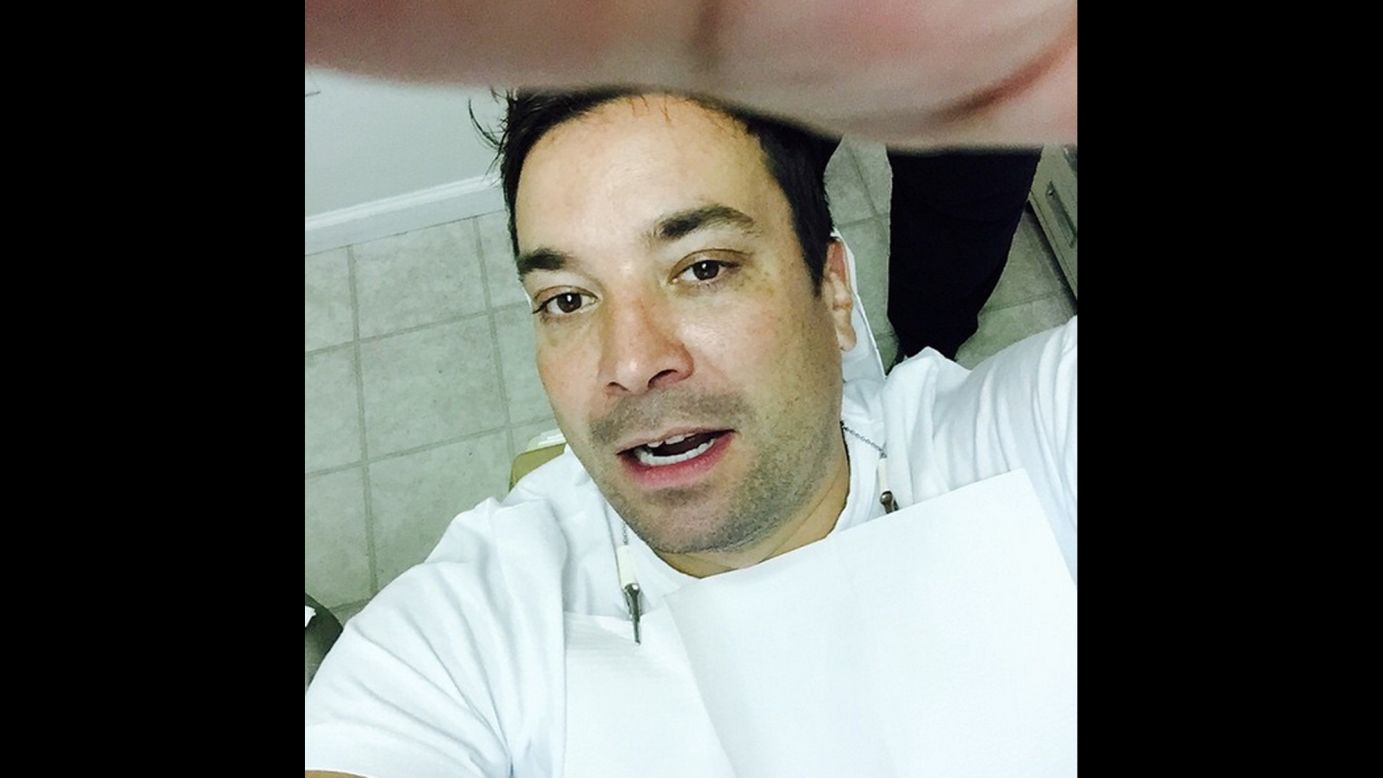 "Chipped front tooth trying to open tube of scar tissue repair gel for recovering finger injury. Thank you Dr. Jobe DDS! #BestSummerEver," Late night host <a href="https://instagram.com/p/6qBi9UPZ15/" target="_blank" target="_blank">Jimmy Fallon said Friday, August 21, on Instagram</a>. <br />