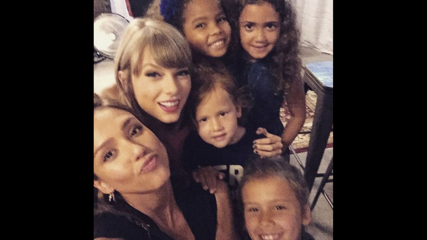 Actress Jessica Alba <a href="https://instagram.com/p/6yo5YzMukS/" target="_blank" target="_blank">posts a selfie with her two daughters, two friends and singer Taylor Swift</a> on Monday, August 24. "My lil #squad w the most beautiful, talented and kindest @taylorswift #momlife #taylorswiftrules" 