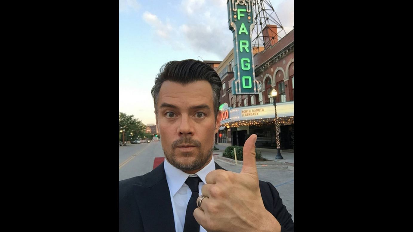 Actor and North Dakota native <a href="https://instagram.com/p/6nGNJrItq-/" target="_blank" target="_blank">Josh Duhamel gives a thumbs up</a> outside the Fargo theater in downtown Fargo on Thursday, August 20, after shooting a tourism commercial for the state, <a href="http://www.inforum.com/news/3819055-actor-josh-duhamel-shoots-tourism-commercial-downtown-fargo" target="_blank" target="_blank">according to local media.</a> <br />