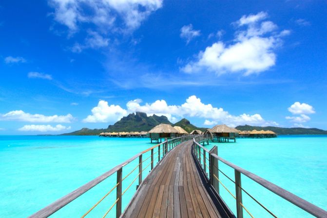 The tiny island of Bora Bora in French Polynesia, which came in third place, offers lush jungles and picturesque beaches. A number of resorts feature overwater bungalows, such as the Four Seasons Bora Bora. 