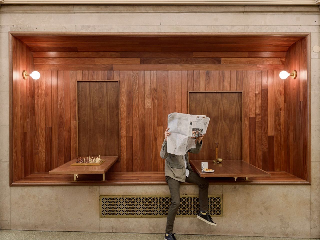 The Tribeca bakery is housed in an unconventional spot within an office building lobby. Brooklyn-based design studio Workstead fit the modern bakery into what was previously a long-vacant entryway that had been sealed up after the building's management reoriented its lobby. <br /><br />Design by Workstead, Photos by Matthew Williams from <a href="http://shop.gestalten.com/out-again.html" target="_blank" target="_blank">Let's Go Out Again</a>, Copyright Gestalten 2015