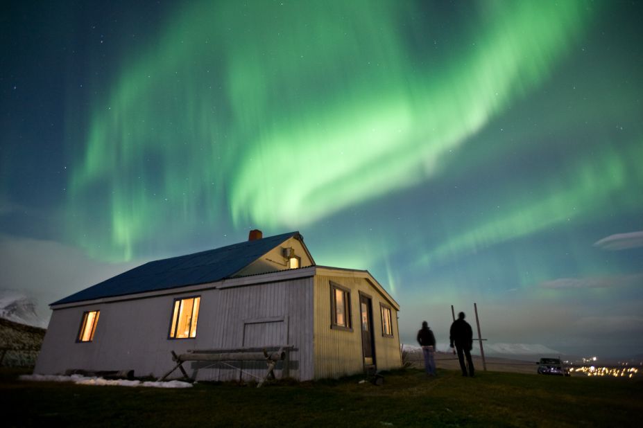 Akureyri, Iceland is one of many cool places to get a glimpse of the greatest show on earth, the Northern Lights. 