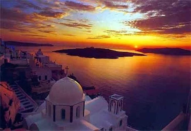 Open any Greece travel brochure and chances are you'll see a shot of the famed blue and white domed houses of Santorini. But the island's sunsets, which rank up there with some of the best in the world, are just as deserving of travelers' attention.