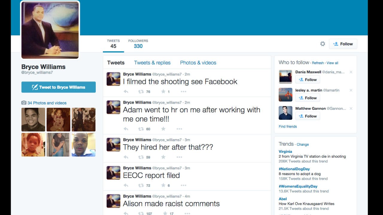 Bryce Williams' tweets