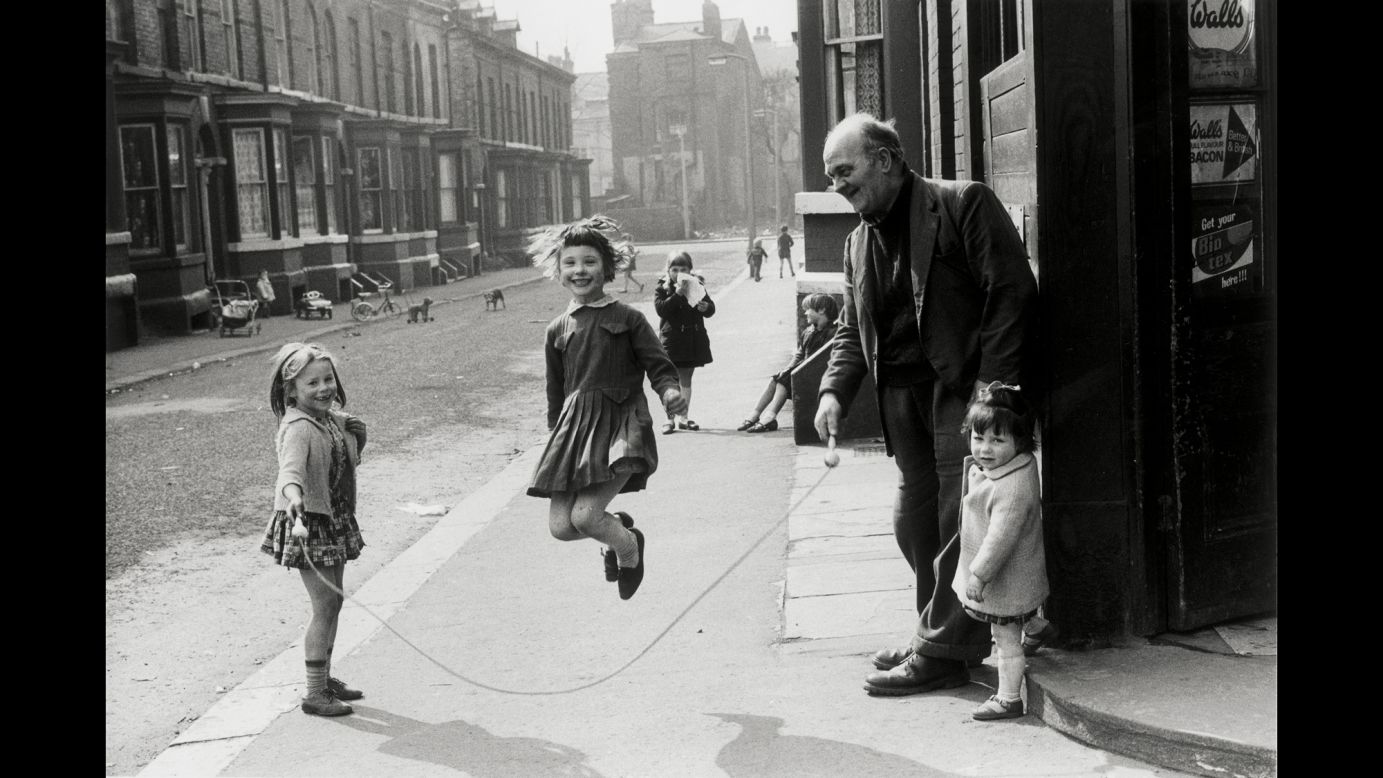 Baker could find humor -- such as this 1968 Manchester photo of a man helping girls jump rope -- in apparent bleakness. "Shirley had an eye beyond that of the pure recorder of fact; she had an uncanny ability to spot incidental humor in the scenes of everyday life which surrounded her," Tom Gillmor, head of content for the Mary Evans Picture Library -- where Baker's pictures are archived -- <a href="http://www.bbc.com/news/in-pictures-29410300" target="_blank" target="_blank">told the BBC after her death. </a>