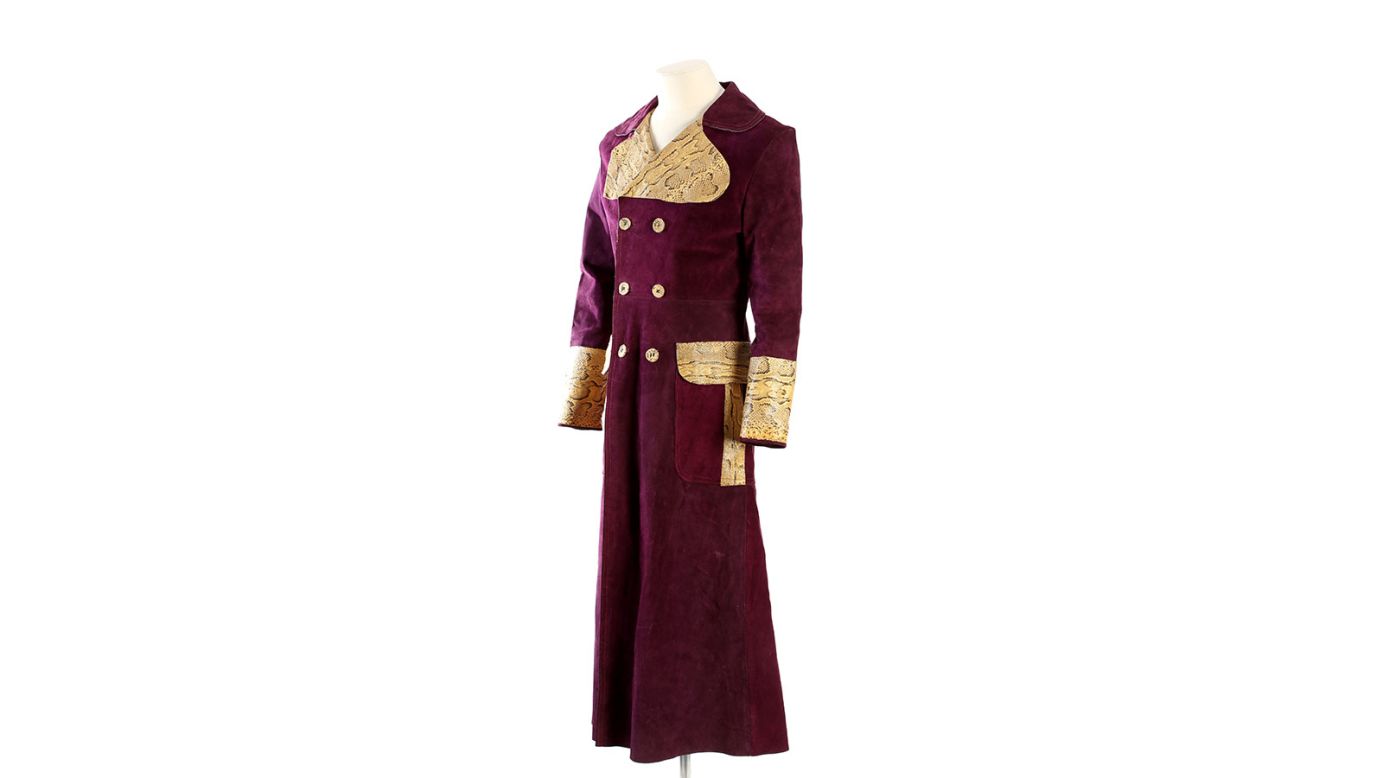 Worn by Alex in the scene where he meets two female companions in a record store, the jacket is made from purple suede leather and features a snakeskin pattern. 