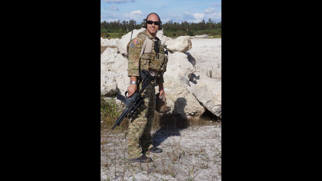 Brian Mast serving in the US Army, Joint Special Operations Command in Afghanistan prior to his injuries.