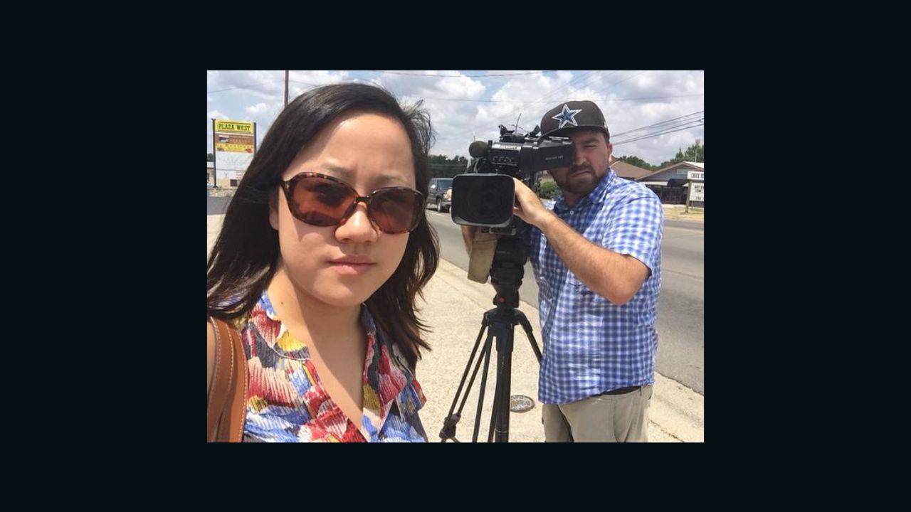 Investigative reporter Vicki Chen called on news crews via Twitter to "join us in saying #WeStandWithWDBJ. Proud & not afraid to be a journalist today."