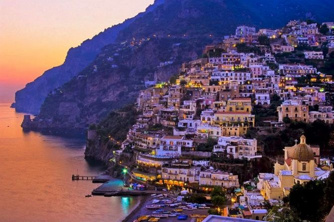 The Amalfi Coast stretches 50 kilometers along the southern side of Italy's Sorrentine Peninsula. It was added to the UNESCO World Heritage list in 1997. 