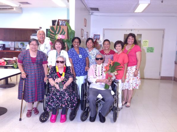 Nancy Brede (bottom left), pictured with her husband Jimmy (bottom right), was taken from her family and sent to Kalaupapa in 1936, when she was just 13. She spent her life there. Now aged 92, Nancy and her husband recently moved to a hospital in Honolulu.