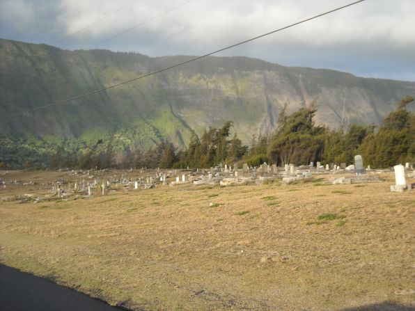 Pictured, graves at Kalaupapa. Many patients died there during its years as a leprosy settlement. 