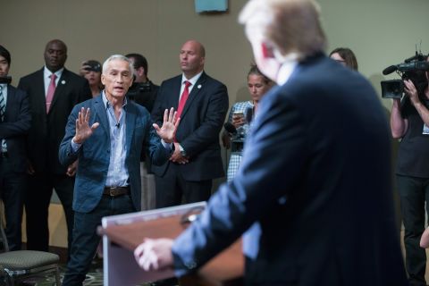 Republican presidential candidate Donald Trump fields a question about immigration from Univision and Fusion anchor Jorge Ramos on August 25 in Dubuque, Iowa, a few minutes after Trump had Ramos <a href="http://www.cnn.com/2015/08/25/politics/donald-trump-megyn-kelly-iowa-rally/index.html">removed from the room</a>. The respected anchor had failed to yield when Trump wanted to take a question from a different reporter. 