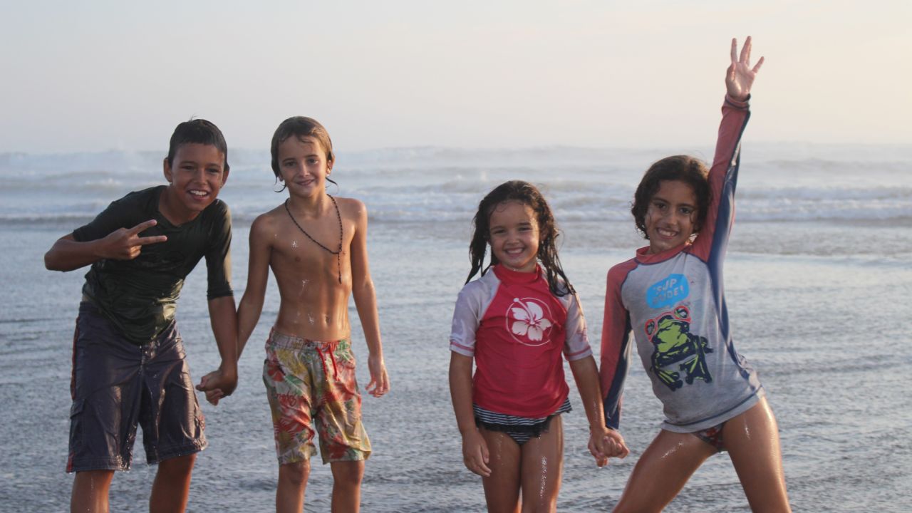 The kids had fun on the beach in Pimentel, Peru. They've made many new friends on their epic trip.