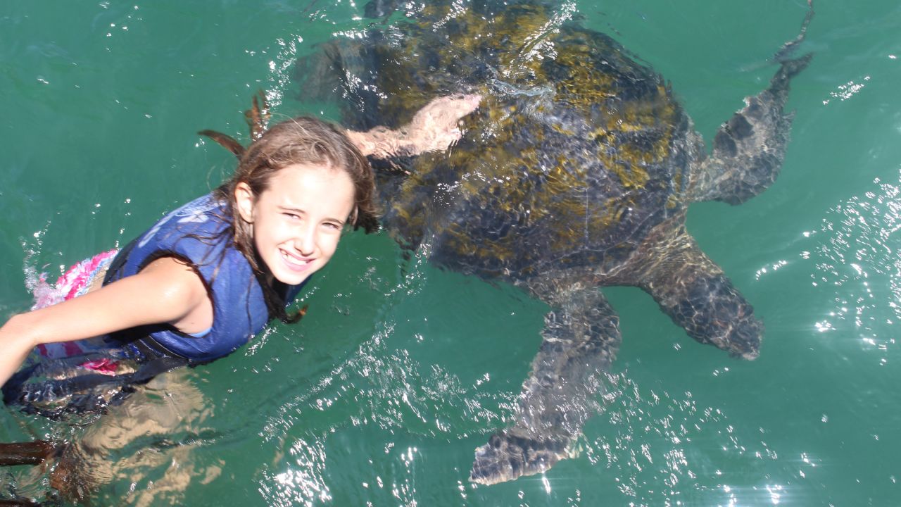 It was a fun-filled day for Cala, 12, in Mancora, when she got to swim with the turtles. 