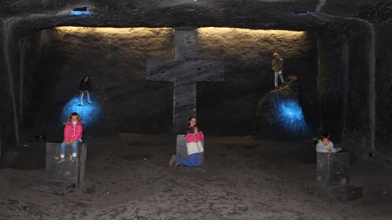 The Walkers have been visiting Catholic shrines and churches on their journey. In Bogota, Colombia, they toured a cathedral built in a tunnel of a salt mine, the only one of its kind.