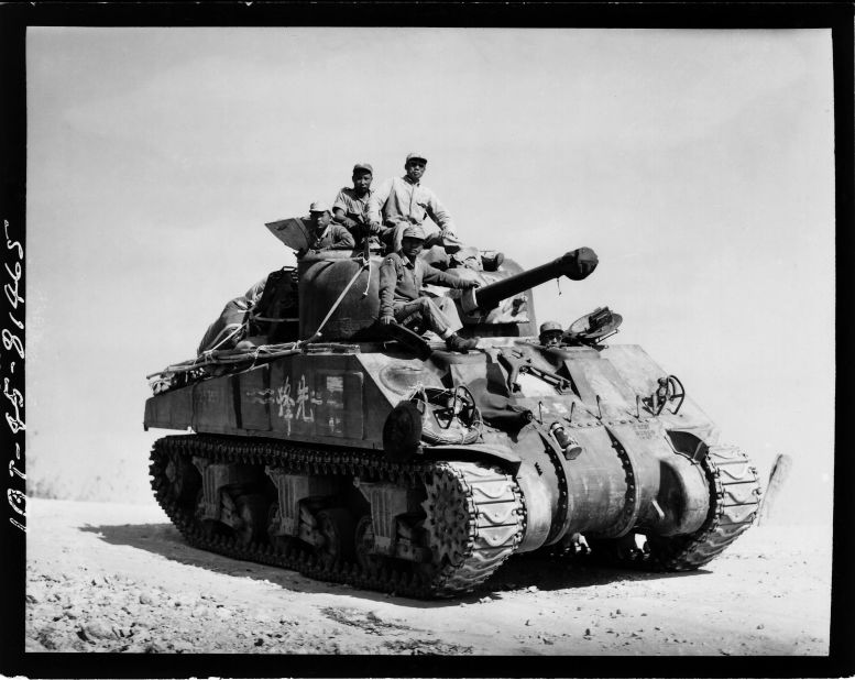 China was the first country to enter what would become World War II.  On July 7, 1937, a clash between Chinese and Japanese troops at the Marco Polo Bridge, just outside Beijing, led to all-out war. Here, a Chinese manned tank moves south along the Burma Road toward Lashio, Burma on February 24, 1945