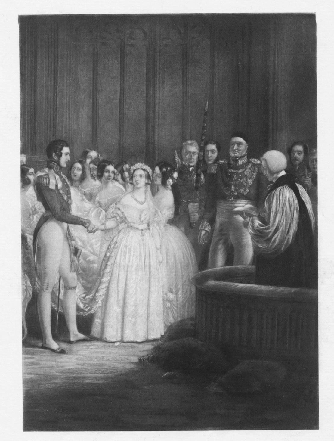 Engraving depicting the wedding of Queen Victoria and Prince Albert. 