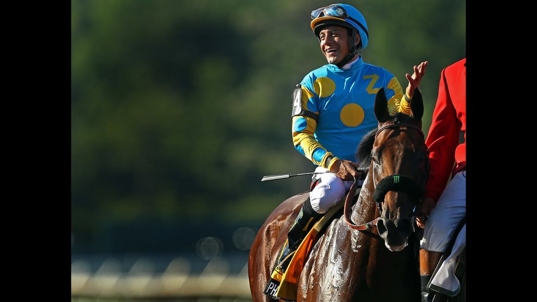 Jockey Victor Espinoza rode American Pharoah to a Triple Crown victory this year, <a href="http://edition.cnn.com/2015/06/06/us/belmont-stakes-american-pharoah/">the first Triple Crown winner since 1978. </a>But the jockey couldn't dance his way to victory with a human partner. He was eliminated in week two of the show. 