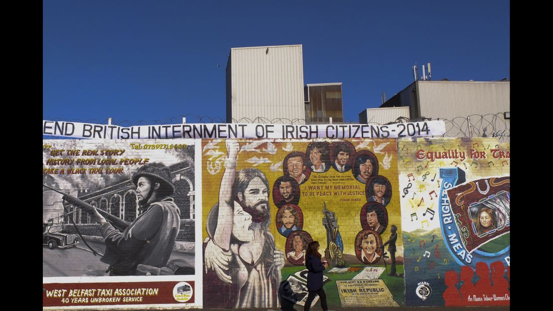 One of the Peace Walls in Belfast, Northern Ireland.