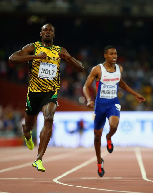 Bolt had already seen off Justin Gatlin to land the 200m title in Beijing Thursday.